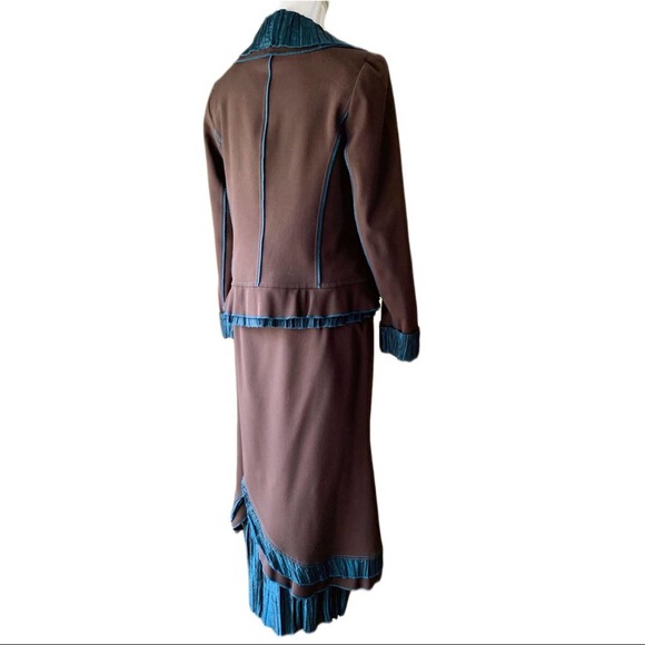 VEX 50's Peplum Blazer Layered Skirt Suit Set size 8 Victorian Steampunk - Picture 11 of 16